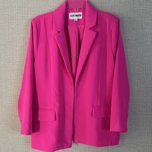 Steve Madden Hot Pink Blazer | Tailored Statement Jacket Carrie Bradshaw